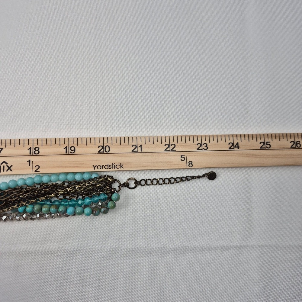 Ann Taylor Loft 20" Multi-Strand‎ Beaded Necklace Beachy Blue Coastal Vibes Boho - Picture 12 of 12